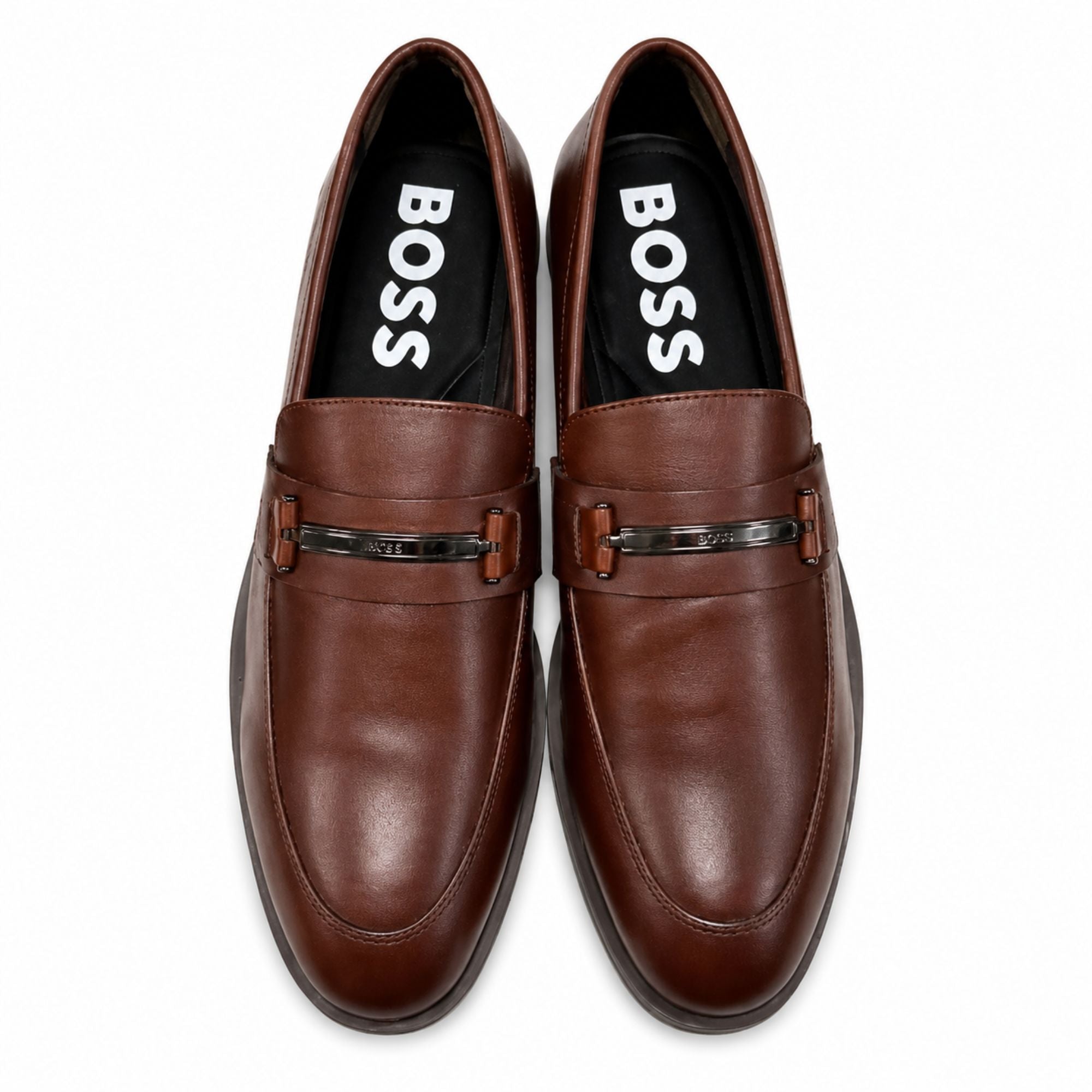 Boss Men’s Premium Penny Loafer Leather Shoes - Brown