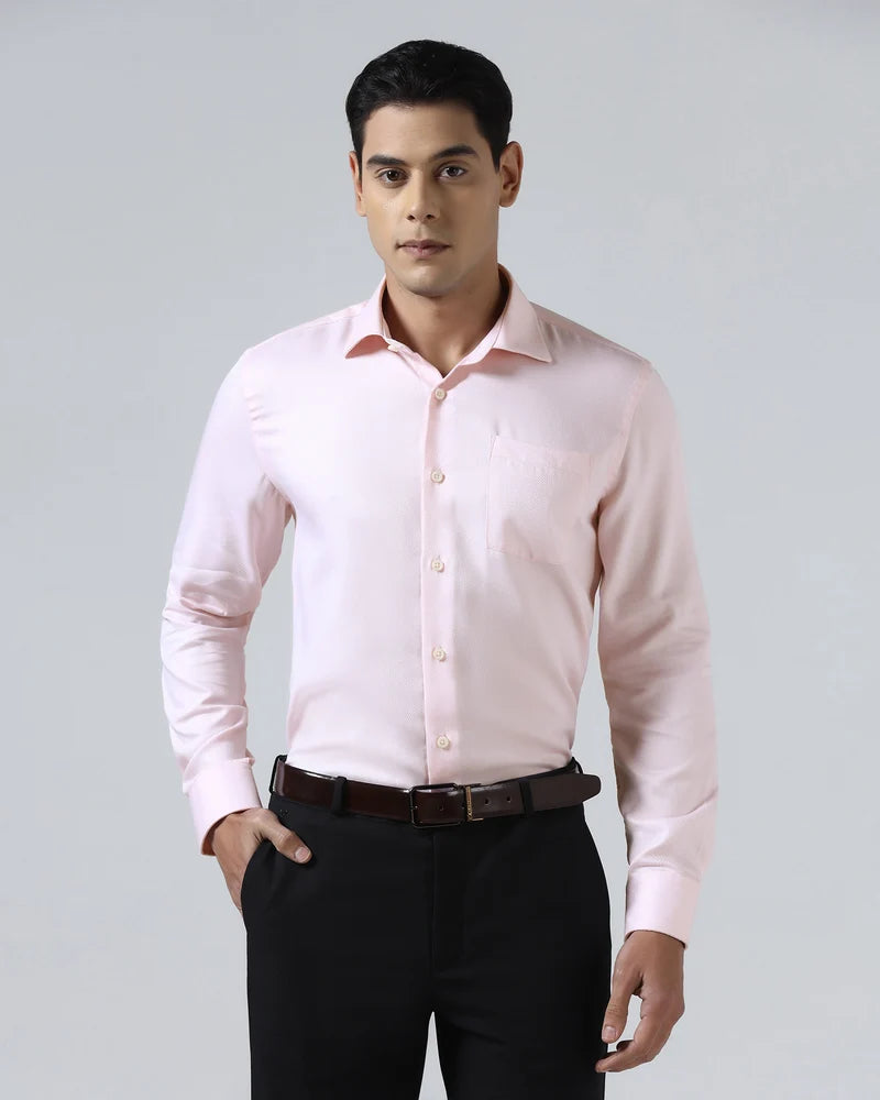 Blackberrys Quinn Pink Textured Slim Fit Shirt for Men