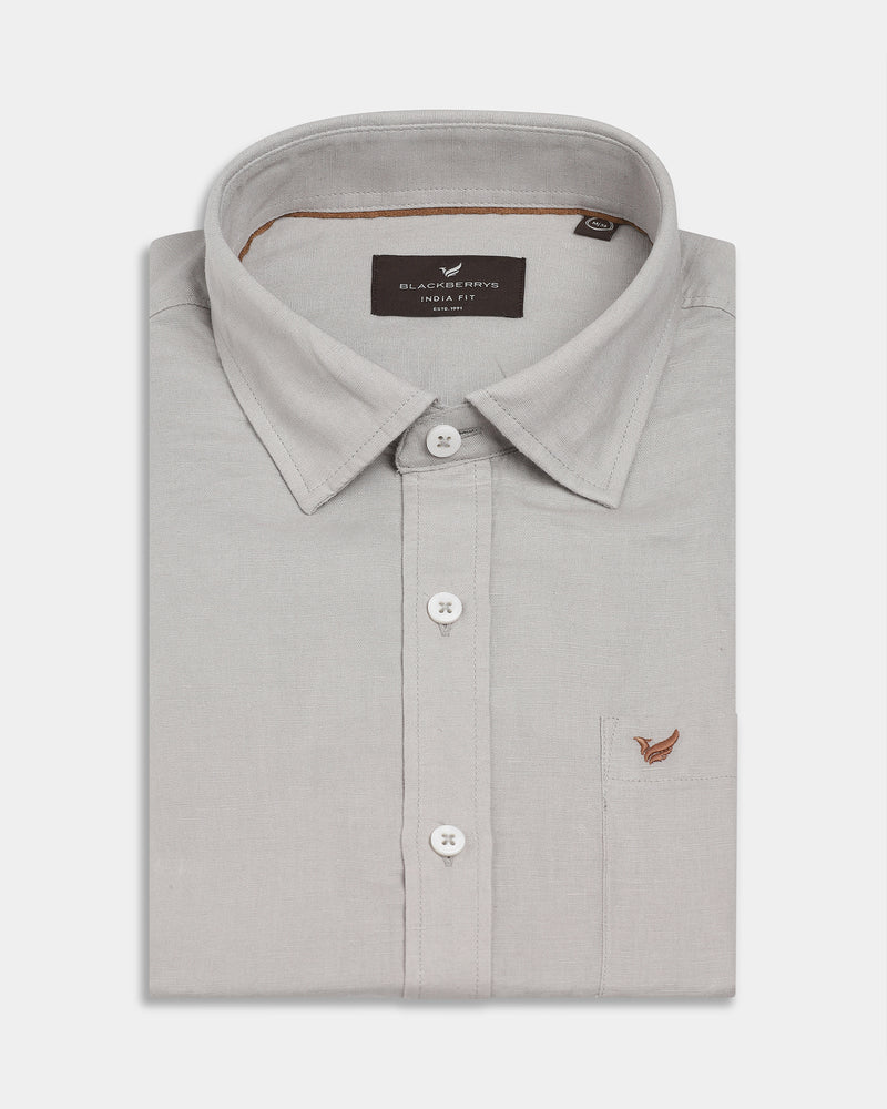 Blackberrys Slim Fit Cotton Twill Grey Formal Shirt for Men