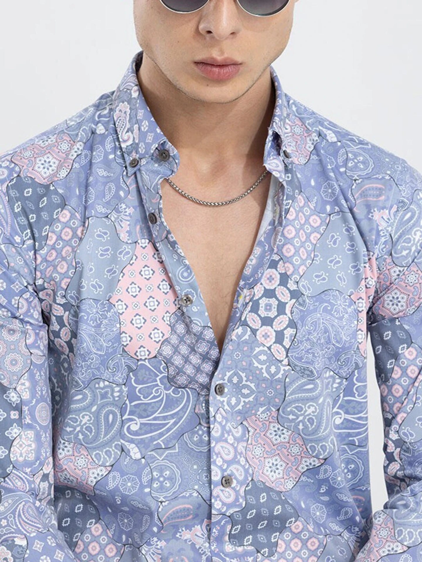 Snitch Slim Fit Printed Button Down Shirt for Men