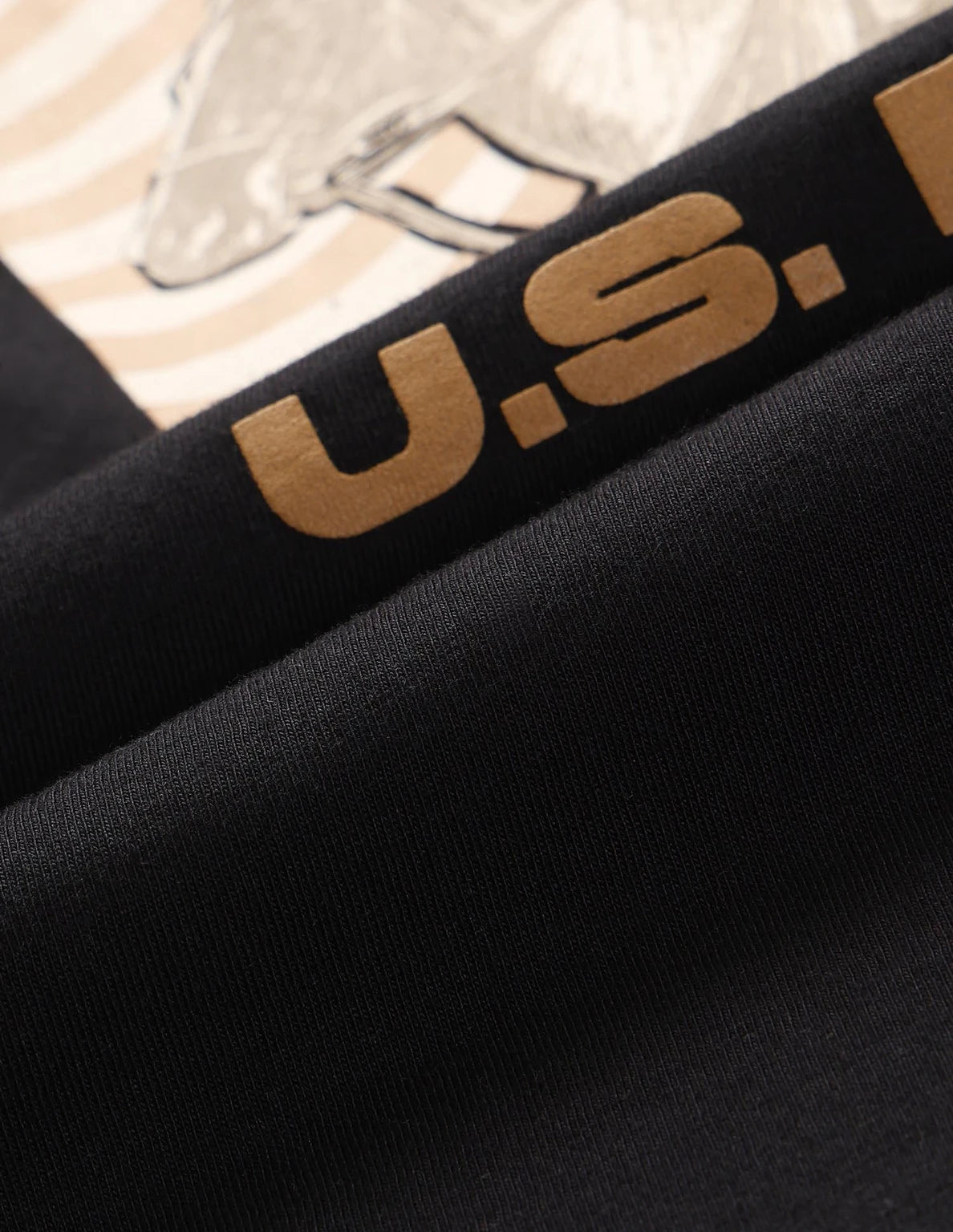 U.S. Polo Assn. Denim Co. Men Printed Round Neck Pure Cotton Black T-Shirt