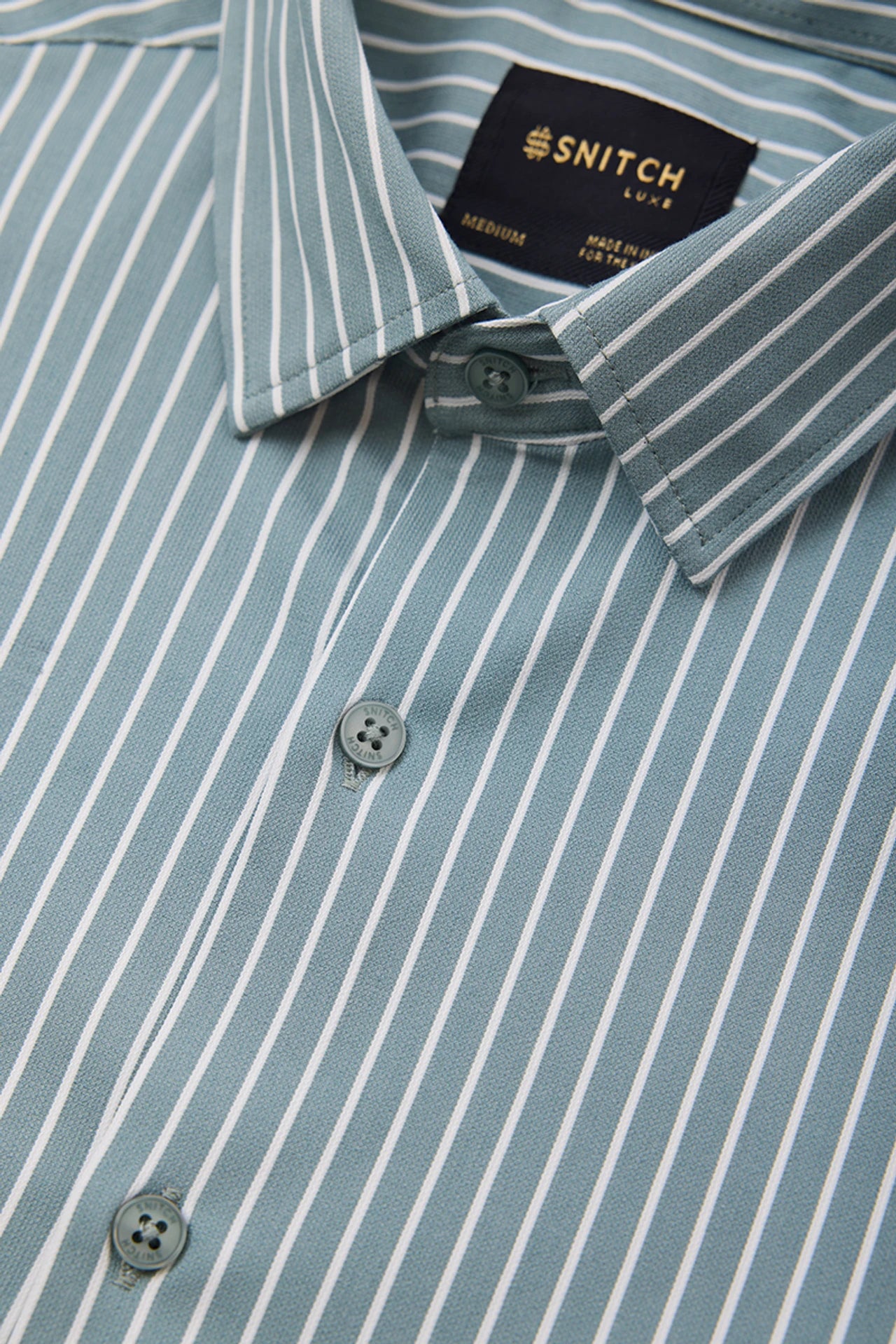 Snitch Men Grey Striped Slim Fit Luxe Casual Shirt